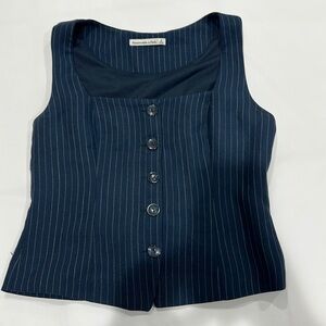 Abercrombie and Fitch Tailored Vest navy blue